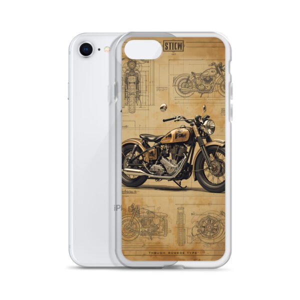 Vintage Motorcycle Blueprint iPhone Case – Retro Classic Ride Design - Image 48