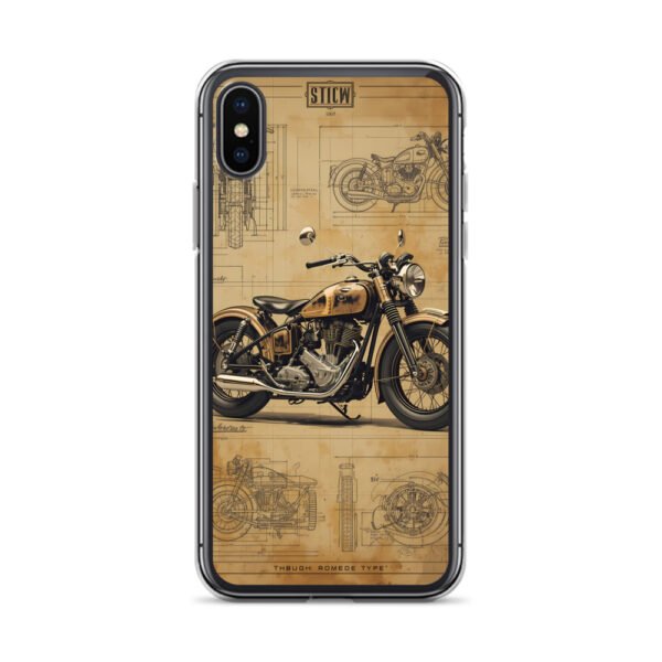 Vintage Motorcycle Blueprint iPhone Case – Retro Classic Ride Design - Image 51