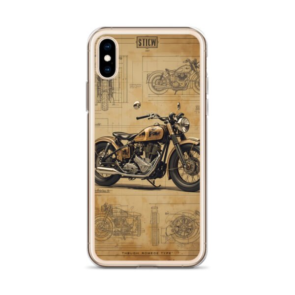 Vintage Motorcycle Blueprint iPhone Case – Retro Classic Ride Design - Image 53