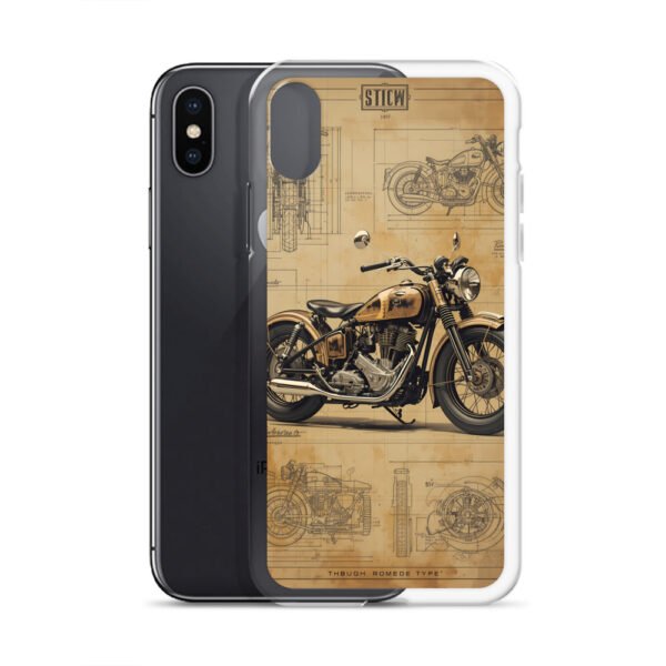 Vintage Motorcycle Blueprint iPhone Case – Retro Classic Ride Design - Image 52