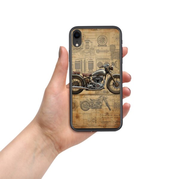 Vintage Motorcycle Blueprint iPhone Case – Retro Engine Design - Image 27