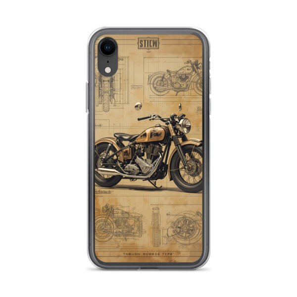 Vintage Motorcycle Blueprint iPhone Case – Retro Classic Ride Design - Image 55
