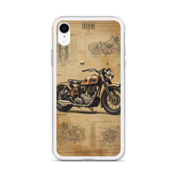 Vintage Motorcycle Blueprint iPhone Case – Retro Classic Ride Design - Image 57