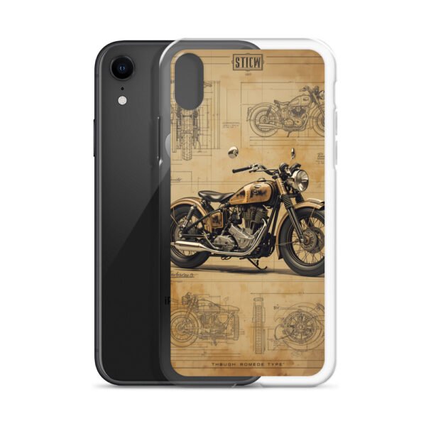 Vintage Motorcycle Blueprint iPhone Case – Retro Classic Ride Design - Image 56