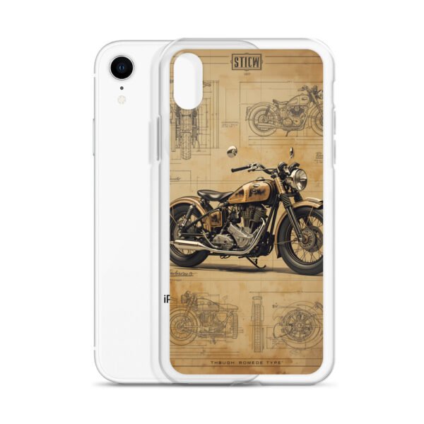 Vintage Motorcycle Blueprint iPhone Case – Retro Classic Ride Design - Image 58